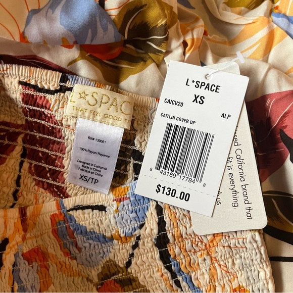 NWT L*Space Caitlin Aloha Paradise Beach /Swim Cover Up Dress Size XS - Picture 13 of 14